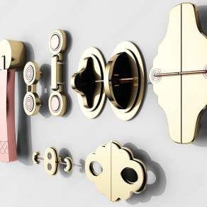 新中式拉手3D模型下载